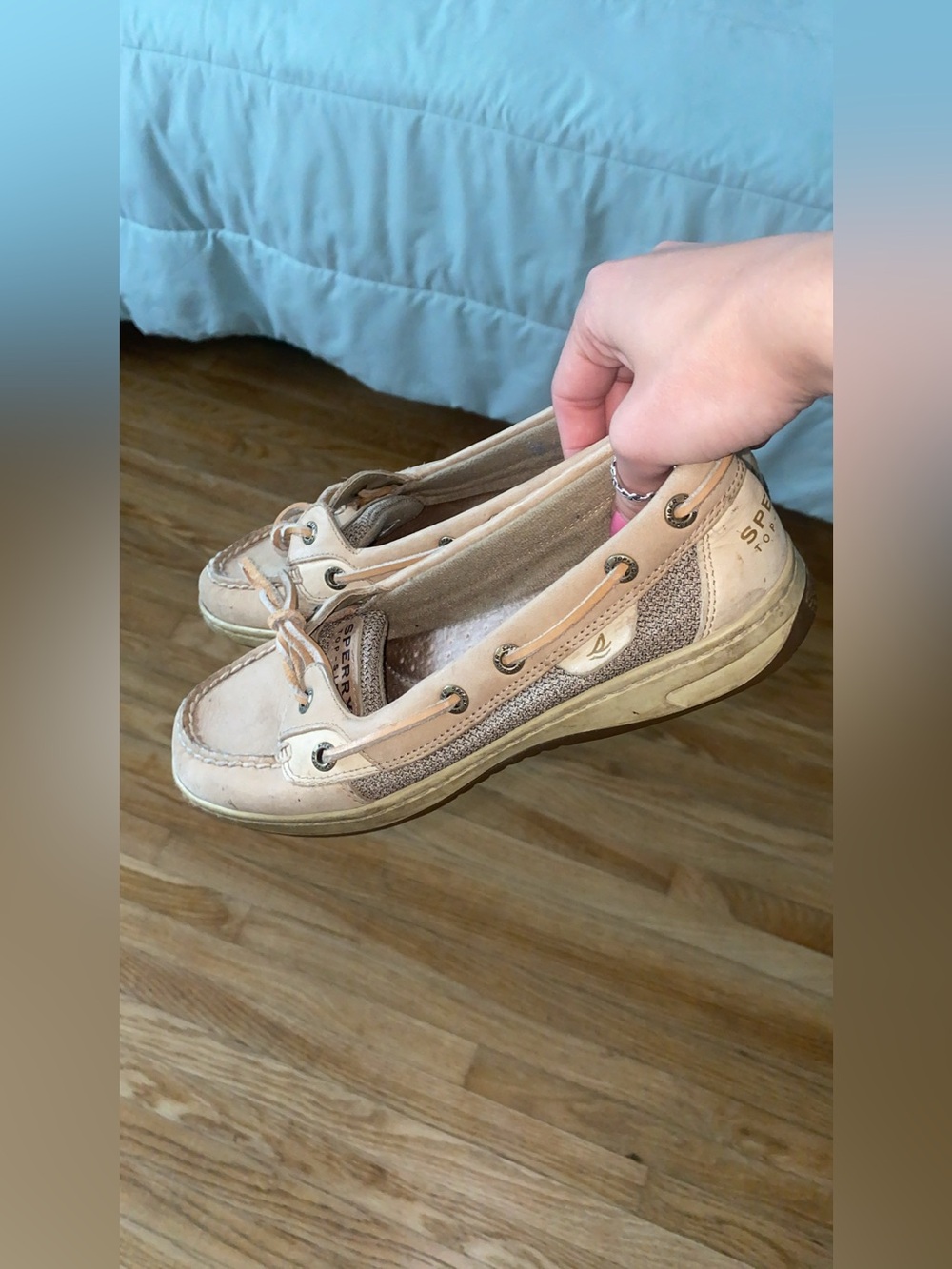 Sperry Women's Slip-On Moccasins in Beige/Taupe